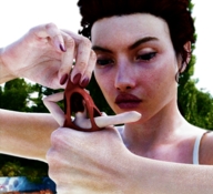 handheld brunette removing_clothing looking_at_tiny digital_render flagg3d