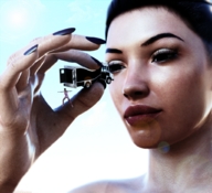 nude handheld barefoot brunette brown_eyes shrunken_woman falling finger_crush manicure vehicle_crush looking_at_tiny digital_render flagg3d