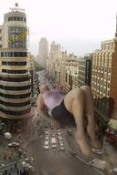 giantess collage destruction high_heels lying_down outdoors uncaring_giantess
