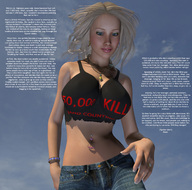 breasts giantess mega blonde comic story celebrity cruel liz redfiredog digital_render between_breasts