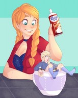 drawing giantess handheld princess smiling shrunken socks frozen disney braid anna elsa princess_anna queen_elsa whip_cream