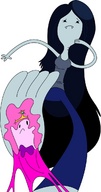 drawing color barefoot foot_crush shrunken_woman adventure_time marceline princess_bubblegum looking_at_tiny