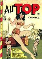 drawing barefoot cleavage brunette sitting comic_cover captured cave_woman ankle looking_at_tiny