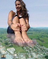 giga destruction brunette sitting foot_crush shadester jewlery neighborhood looking_at_viewer