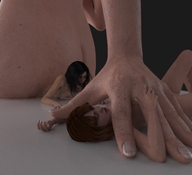 giantess brunette red_hair freckles under_hand digital_render flagg3d