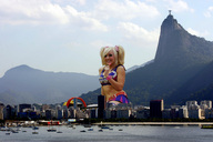 collage city mega blonde stockings smiling cheerleader sitting mountains forest bay lollipop ships looking_at_viewer lollipop_chainsaw miniskirt brazil peque chainsaw jessica_nigri