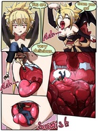 drawing comic color handheld story shrunken_men shrunken_man open_mouth inside_mouth dangle acerok dialogue on_tongue mouth_shot