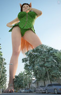 giantess barefoot police dress vehicles nail_polish fox_girl ankle_bracelet suburbs hugging_toe tiny_mk digital_render
