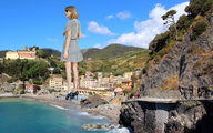 collage blonde beach ocean high_heels buildings dress legs sunglasses sand sky docop taylor_swift hills