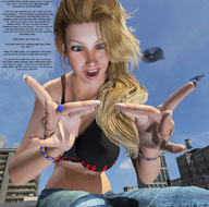 giantess city blonde story cruel english captions between_fingers redfiredog digital_render playing_with_victims