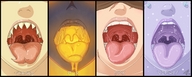 drawing color tongue mouth teeth anime throat monster_girl point_of_view panels imminent_vore jora-bora