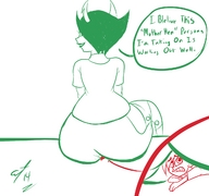 drawing color butt shrunken_men shrunken_man zoom sitting_on homestuck oc detail twisted_persona kanaya_maryam