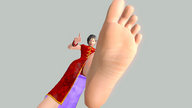 barefoot soles point_of_view looking_at_viewer imminent_crush chinese_dress ada_wong digital_render kujikumo