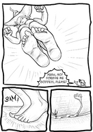 drawing crush comic monochrome barefoot story foot_crush shrunken_man jumping jump dialogue smushedboy witch_hat airborn