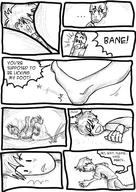 drawing comic monochrome barefoot story kick shrunken_man under_foot dialogue smushedboy