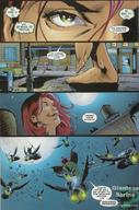 drawing giantess city mega comic color robot barefoot green_eyes smiling moon giganta red_hair night dialogue water_tower dc_comics