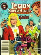 drawing giantess alien blonde long_hair brunette red_hair short_hair giantesses comic_book superman belt cover_page dc_comics shrinking_violet legion_of_superheroes saturn_girl brainiac_5 chameleon_boy cosmic_boy