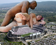 breasts giantess collage nude landscape giant sex barefoot unknown_artist bbw sports_stadium