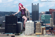 giantess collage high_heels pink_hair foot_crush corset bobbob bugunderherfeet calvin_silver jesika