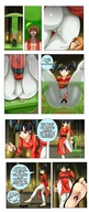 breasts drawing giantess feet manga comic black_hair color blue_eyes butt_crush anime in_shoe story asian tights twintails shrunken_man ponytails xiaolin_showdown cramous shoe_insertion kimiko kimiko_tohomiko cartoon_network