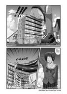 drawing crush blushing manga monochrome buildings smiling socks foot_crush unaware giorunog dialogue