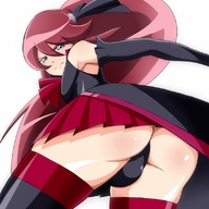 drawing panties upskirt color red_hair grey_eyes point_of_view