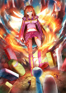 drawing earth mega destruction buildings anime looking_down people point_of_view dragonballz gohan piccolo sarahwidiyanti tien