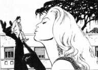 drawing gentle giantess manga monochrome anime kissing black_gloves