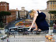 giantess collage feet city blonde buildings dress sandals people streets vehicles under_foot vehicle_crush taran jennifer_lawrence