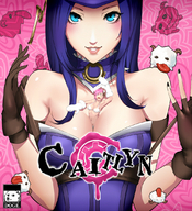 drawing giantess color small_woman cleavage gloves source_needed league_of_legends caitlyn_(league_of_legends) catherine_parody vi_(league_of_legends) between_breasts