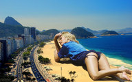 giantess collage blonde beach barefoot water lying_down sand highway oceanfront beach_goers lowerrider