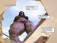 giantess collage story muscles fishnets looking_down houses point_of_view dialogue angela_salvagno