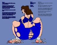 drawing growth color long_hair bra brunette story ripped_clothing blue_nails superfang123