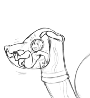 drawing monochrome cum penis orgasm cock_vore condom animation shrunken_man in_condom kaminitro modeseven