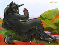 furry tail butt male penis handheld blood unicorn lying_down death hand_crush hooves testicles big_butt crowds neopuc wfa looking_at_tiny scrotum