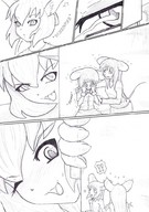 drawing monochrome crying surprised shrunken_woman giantesses mouse_girl