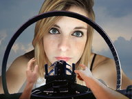 giantess collage blonde blue_eyes point_of_view jet_fighter looking_at_tiny