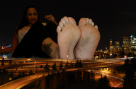 collage city mega barefoot soles brunette unknown_artist sitting dark highway night tattoo latina