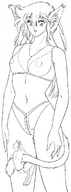 drawing furry tail anime shrunken_men cat_girl hanging_on