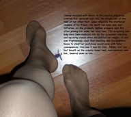 crush collage story nylons pinned indoors under_foot