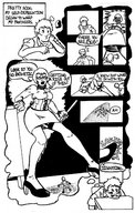 drawing giantess crush monochrome high_heels glasses dress molotav dream_sequence