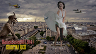 giantess collage city helicopter dress jets clouds sky christina_ricci sidewalk city_scape giantessbuster209