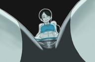 drawing color sitting nintendo abs between_legs point_of_view looking_at_viewer video_games sports_bra wii_fit_trainer yuzu_gin