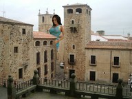giantess collage brunette looking_at_viewer between_buildings zed782