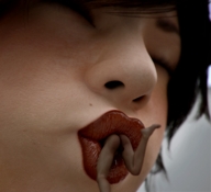 vore mouth brunette shrunken_men face shrunken_man inside_mouth set shrunken_person closed_eyes digital_render flagg3d lip_gloss legs_sticking_out loving_her_little_man
