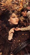 collage long_hair clothed brunette lying_down shrunken_men shrunken_man leaves