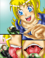 drawing vore blonde tongue anime