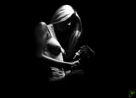 collage monochrome mini_giantess looking_down top bracelet
