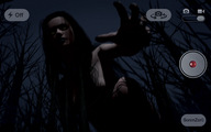 giantess nude yellow_eyes hand camera woods photograph trees looking_at_viewer reaching_hand sorenzer0 darkness digital_render