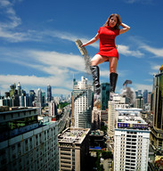 crush collage landscape giga city destruction helicopter brunette wonderslug boots giantess_katelyn skyscraper looking_at_tiny red_cardigan